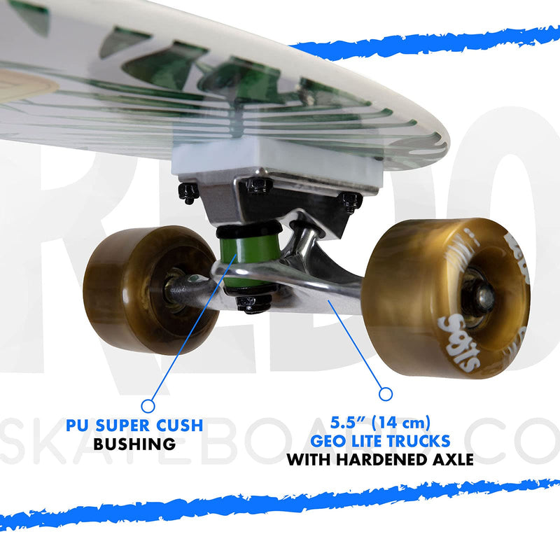 ReDo Skateboard 24" Shorty Green Palm Cruiser Complete