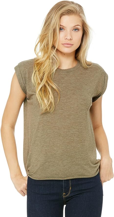 Bella Canvas Heather Olive Womens T-Shirt Medium