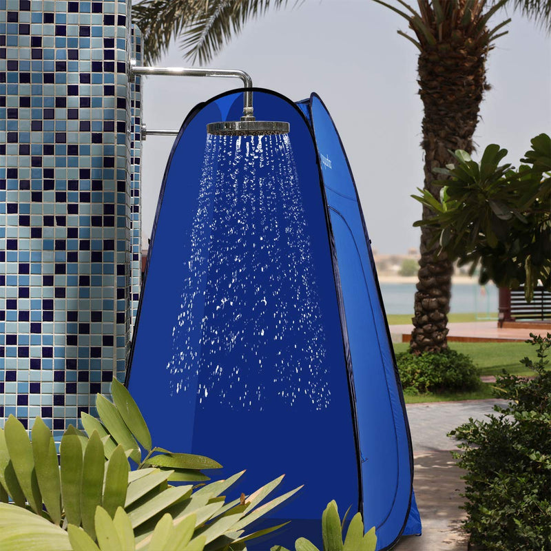 Portable Blue Pop-Up Privacy Tent for Outdoor Use