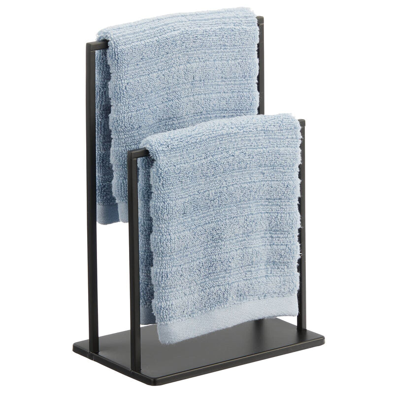 Modern Decorative Fingertip Towel Holder Stand for Bathroom Vanity Black