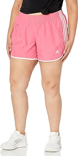 Adidas Womens Marathon 20 Shorts Rose Tone White Size 2XS