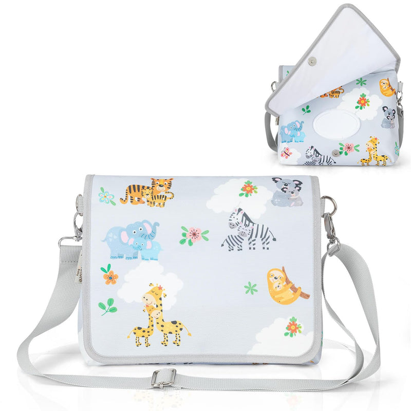 4 Nature Small Diaper Clutch with Wipe Holder and Adjustable Strap Woodland