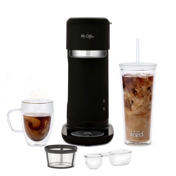 Mr. Coffee Iced and Hot Coffee Maker Single Serve Machine with 22 Ounce Tumbler