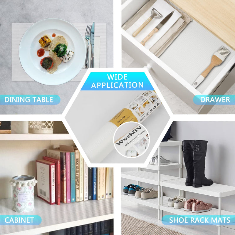 Non-Adhesive Waterproof Shelf Liner for Kitchen Cabinets 24" x 6.56ft