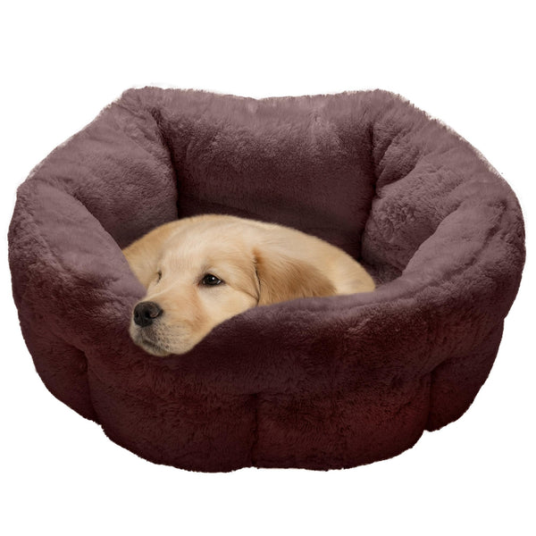 Self-Warming Faux Fur Pet Bed for Cats & Dogs, 23 Inch