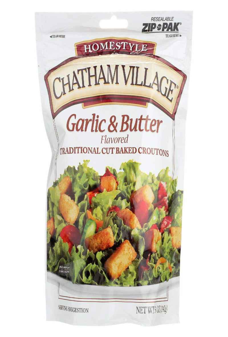 Chatham Village Garlic & Butter Baked Croutons 5 oz