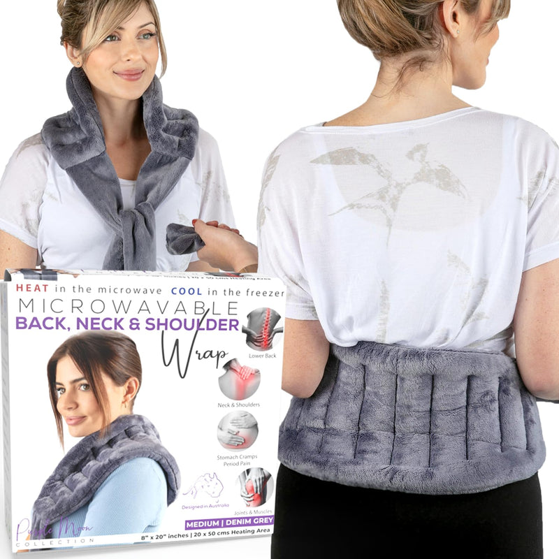 Microwavable Neck and Shoulder Wrap Heating Pad - Gray