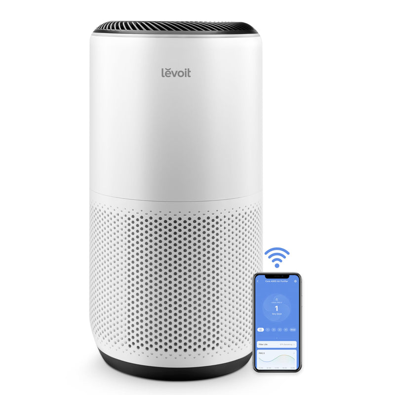 Levoit Core 400SP Smart True Air Purifier for Home Cream White 990 sq ft