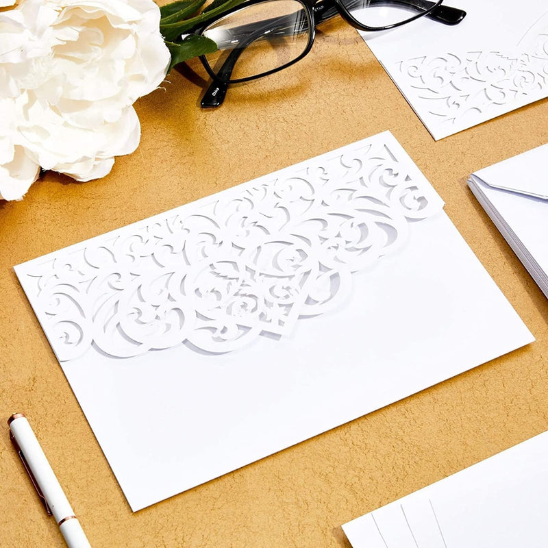 Elegant Laser Cut Wedding Invitation Set - 78 Piece