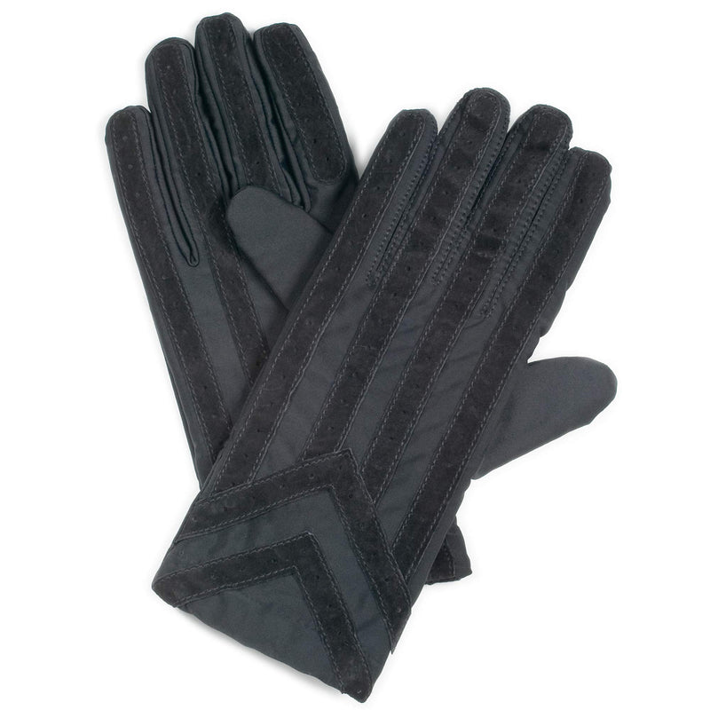 Men's Black Spandex Stretch Gloves with Knit Lining, Size M/L