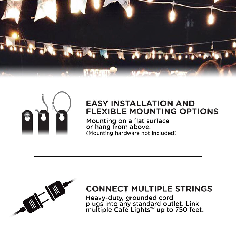 Enbrighten Vintage LED String Lights with Remote, 48ft