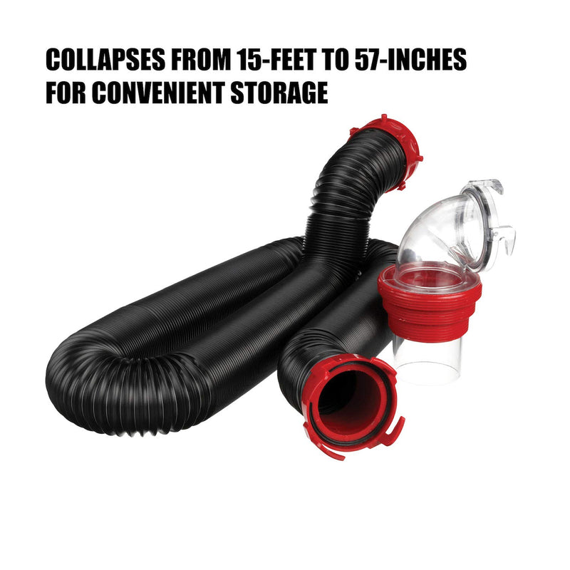 Valterra 15-Ft RV Sewer Hose Kit with Leak-Proof Fittings