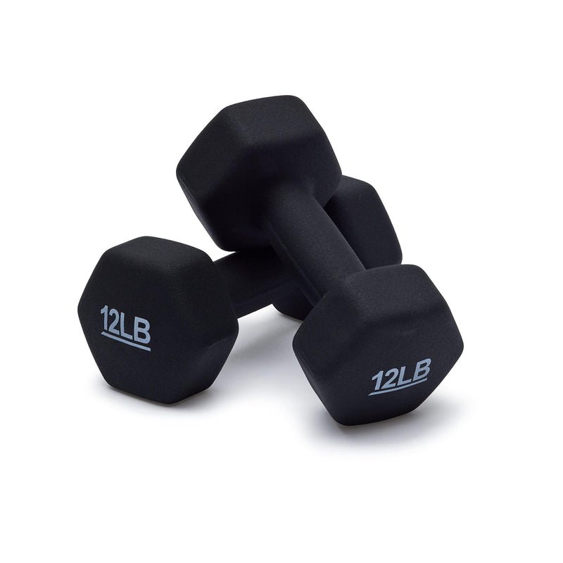 Amazon Basics 12 lb Neoprene Dumbbell Set - Black