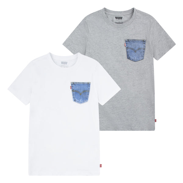 Levi's Boys 2 Pack Graphic T-Shirt White & Multi 4T