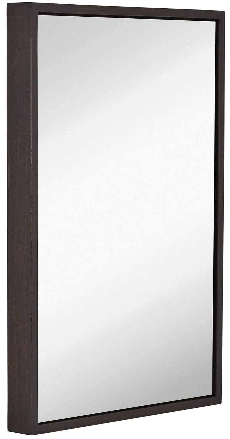 Elegant 16x24 Inch Wenge Framed Mirror for Bathroom or Decor