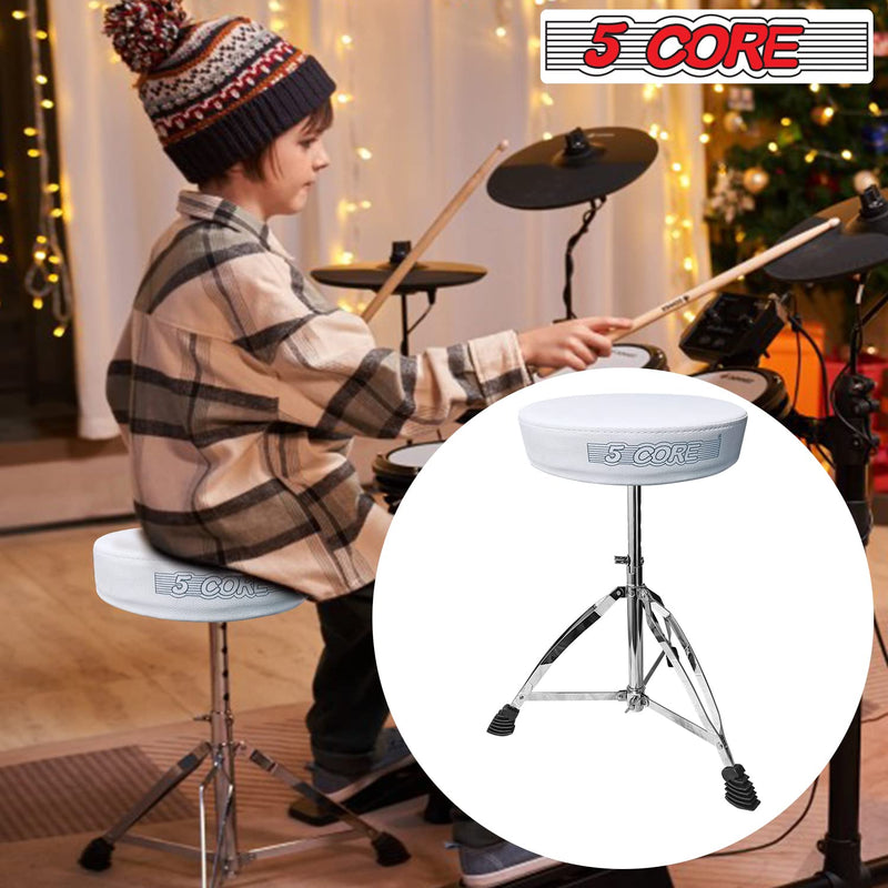 5 Core Drum Throne Height Adjustable Thick Padded Memory Foam Seat Chair