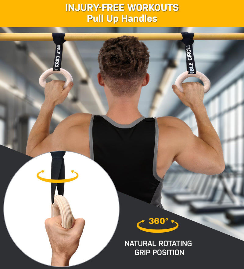 Double Circle Ergonomic Pull-Up Handles with Swivel