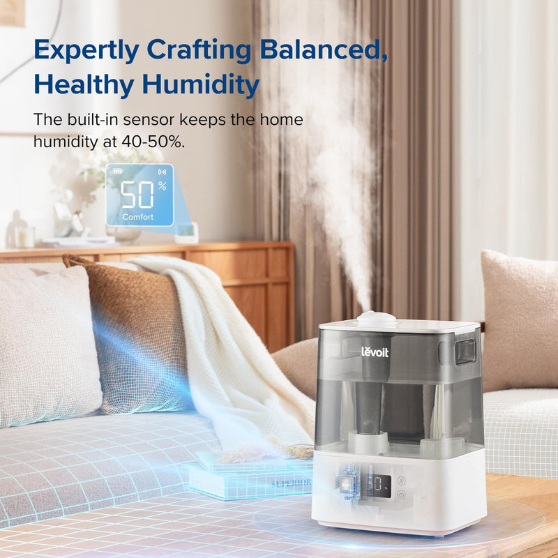 Levoit Smart Humidifier 6l Cool Mist Essential Oil Diffuser App Voice Control Gray