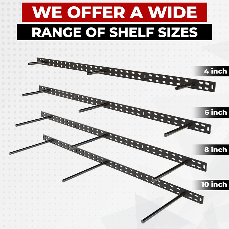 Heavy Duty 38-Inch Floating Shelf Brackets Set, Black