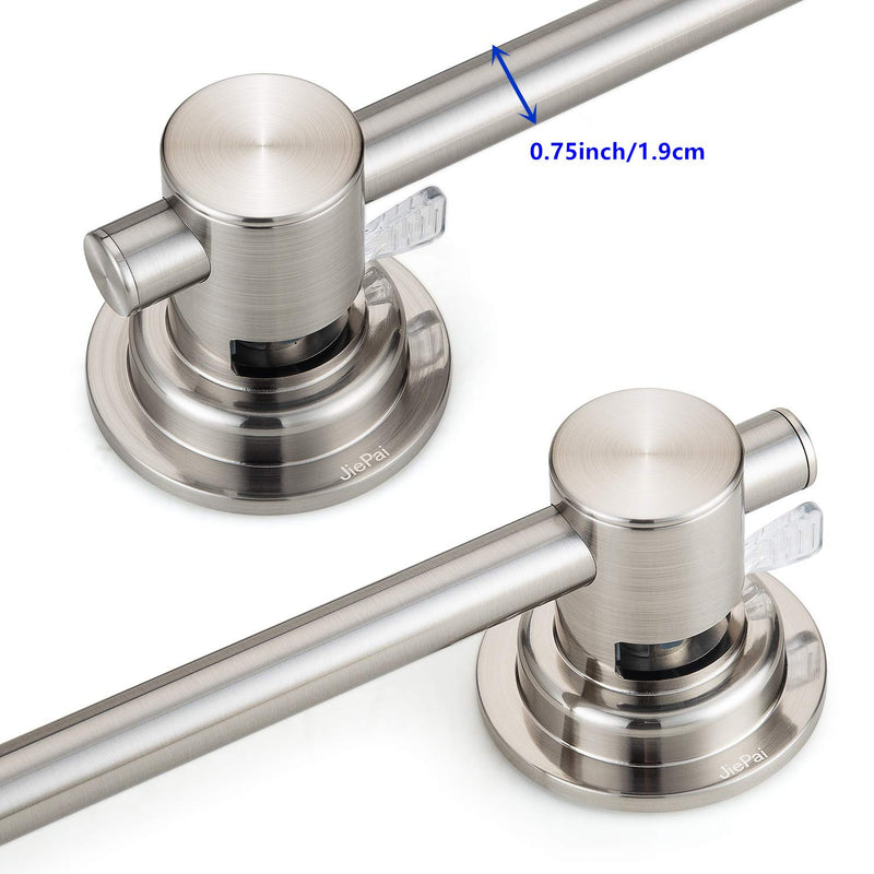 24 Inch Brushed Nickel Suction Cup Towel Bar Holder