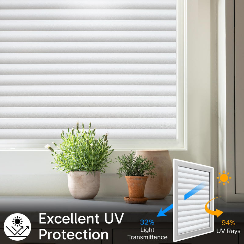 Rabbitgoo Frosted Window Privacy Film 35.4x78.7 Inches UV Protection