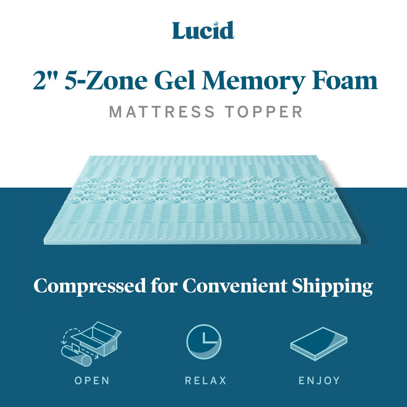 Cooling Gel Infused Memory Foam Mattress Topper Twin Size 2 Inch