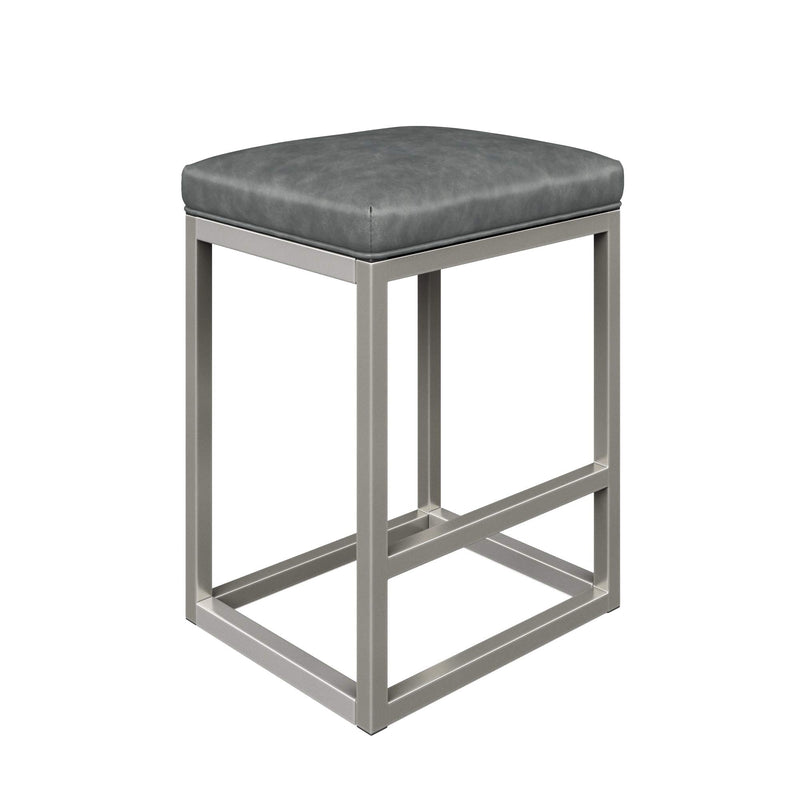 Modern Nathan James Nelson Bar Stool with Leather Cushion and Metal Base 24 Inch