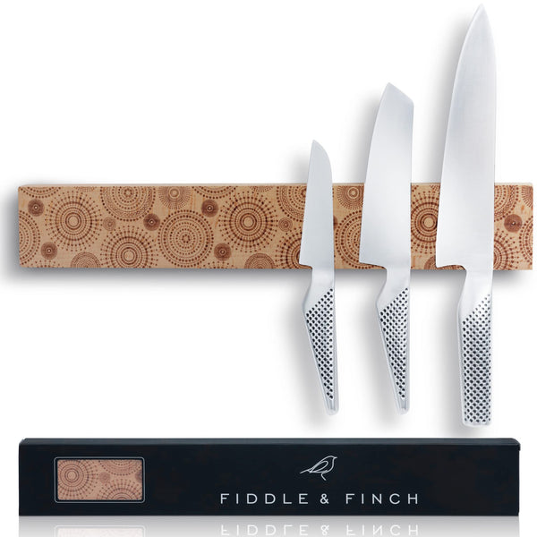 16 Inch Etched Wood Magnetic Knife Holder