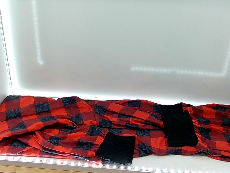 Red Checkered Hooded One Piece Pajama - XL