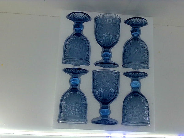 Yungala Tablewares Wine Glasses Color Blue Size Set Of 6
