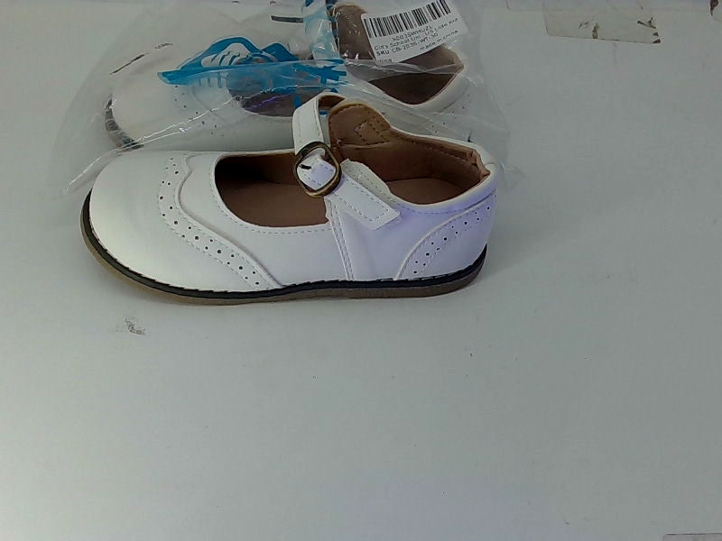 Girl's White Dress Shoes With Buckle Size 30 Pair of Shoes