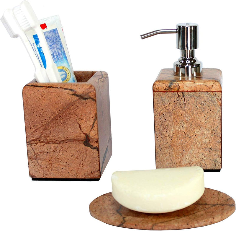 KLEO Bathroom Accessory Set Made from Natural Brown 3 Pieces
