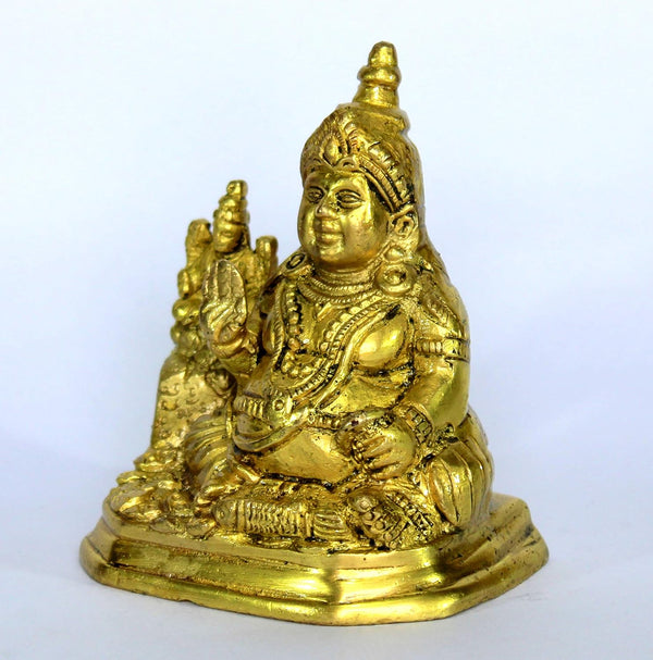 Esplanade Brass Laxmi Lakshmi Kuber Idol Murti Sculpture 4.25 Inch