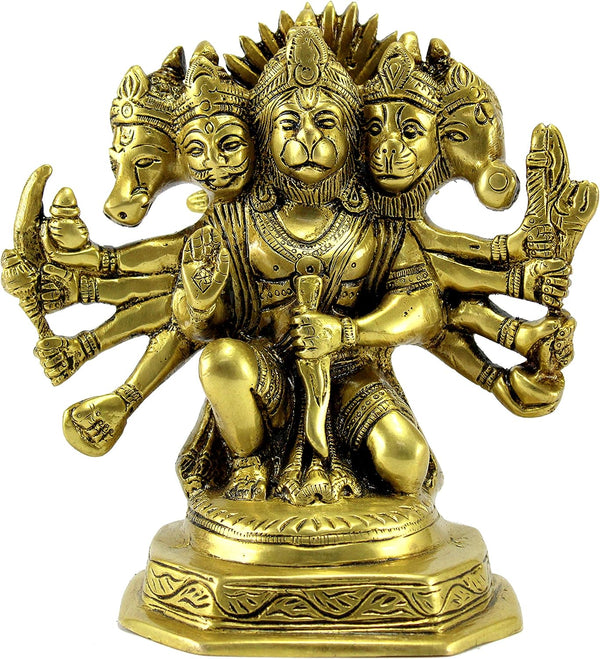 Esplanade Brass Hanuman Anjaneya Putra Bajrangbali Idol Murti Moorti Statue 7 Inch
