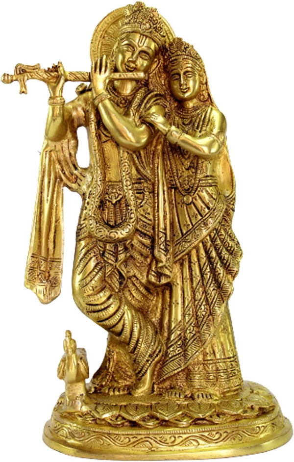 Esplanade Brass Radha Krishna Murti Idol Statue Sculpture 12 inches