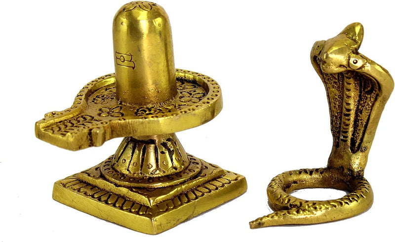 Esplanade Brass Shiv Ling Shiva Statue Idol Murti temple and Pooja 4" Inches