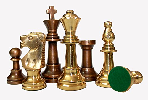 StonKraft Brass Chess Pawns 3 Inches Staunton
