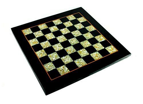 StonKraft 15" x 15" Collectible Chess Game Board Wooden & Brass Chess Pieces