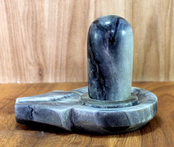 Kleo Natural Stone Shiva Lingam Shiv Ling Idol or Statue Daily 4.25 Inches Height