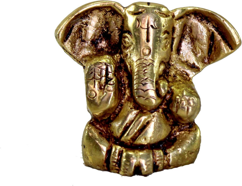 Esplanade Brass Ganesha Idol 1.2 inches, Antique
