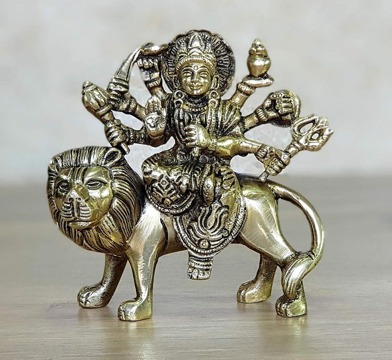 Esplanade Brass Maa Durg Statue Murti for Home Mandir and 4.6 Inches
