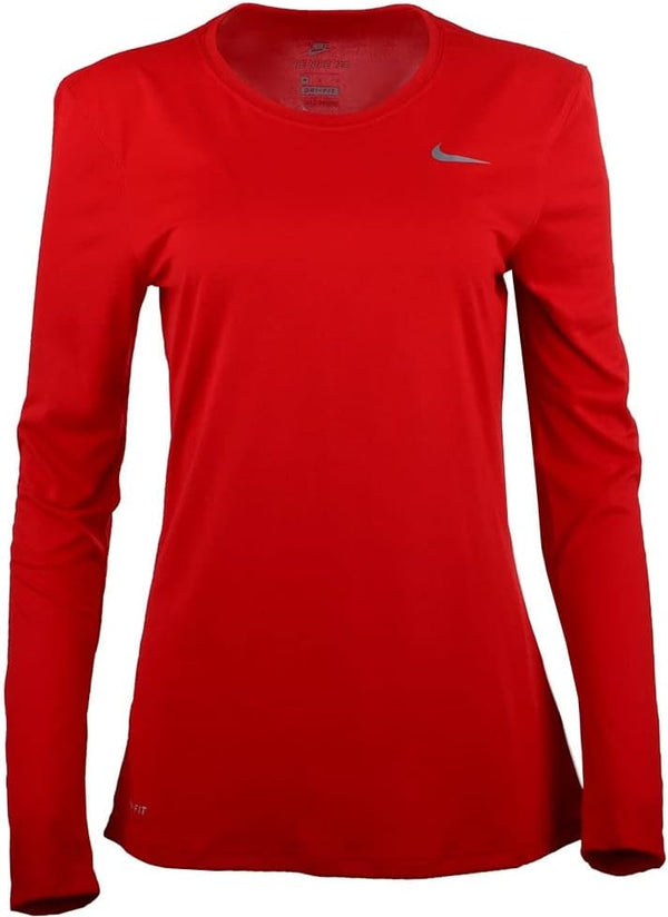 Nike Womens Longrade Schoolleeve Legend T Shirt Medium Red Color Red Size Medium