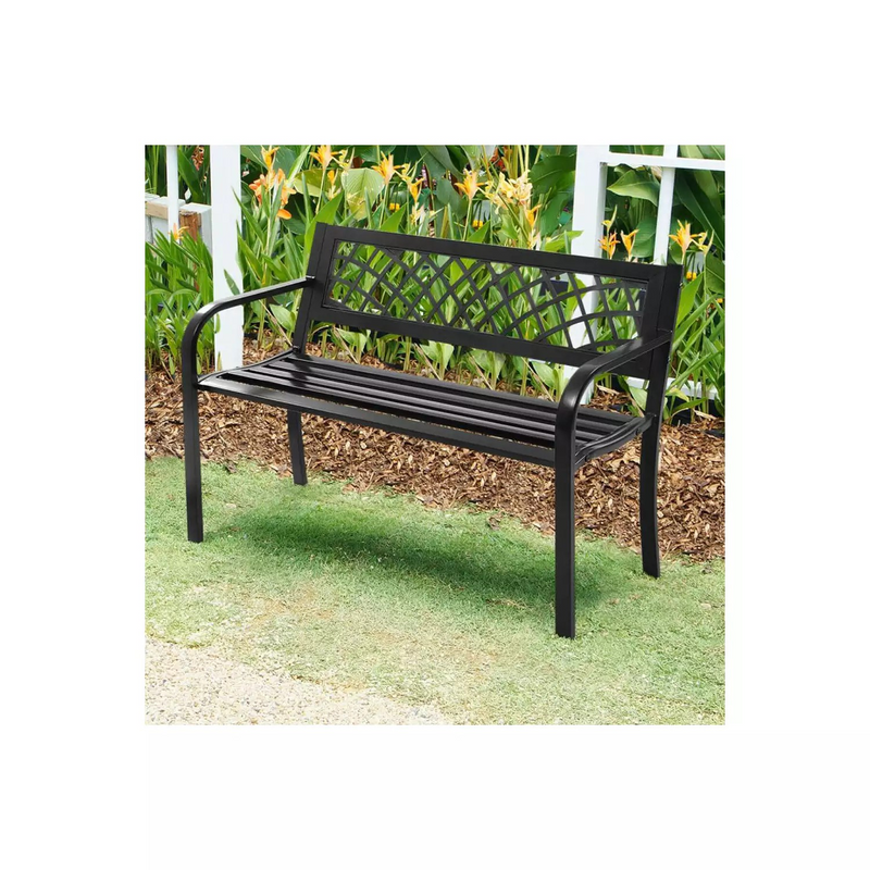 Hivvago Bench Deck With Steel Frame For Outdoor