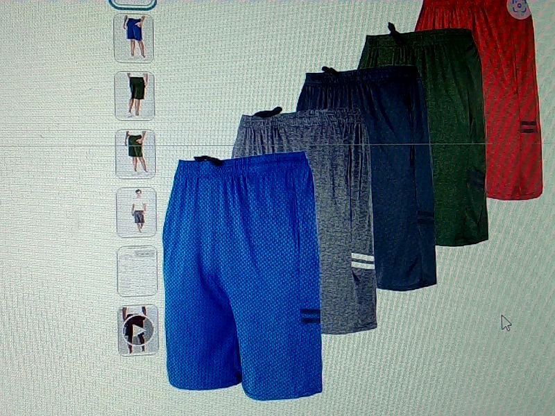 Real Essentials Men's Dry-Fit Athletic Shorts - Size L- Assorted Colors