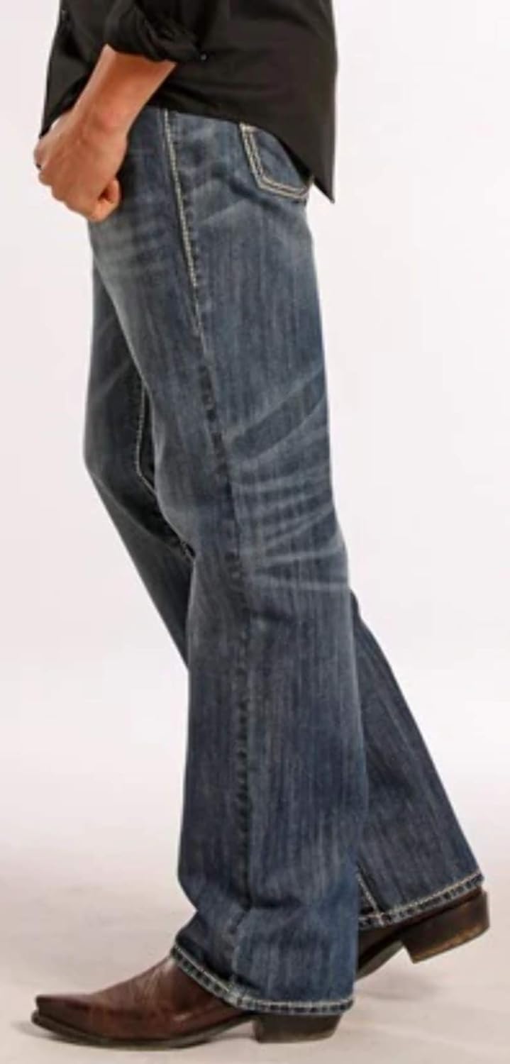 Rock & Roll Denim Relaxed Straight Bootcut Jeans 42W x 34L