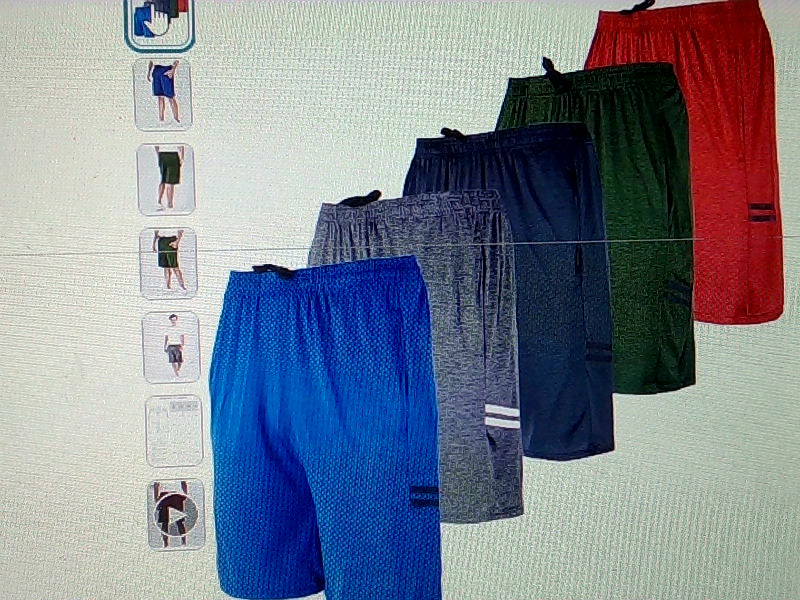 Real Essentials Men's Dry-Fit Athletic Shorts - Size L- Assorted Colors