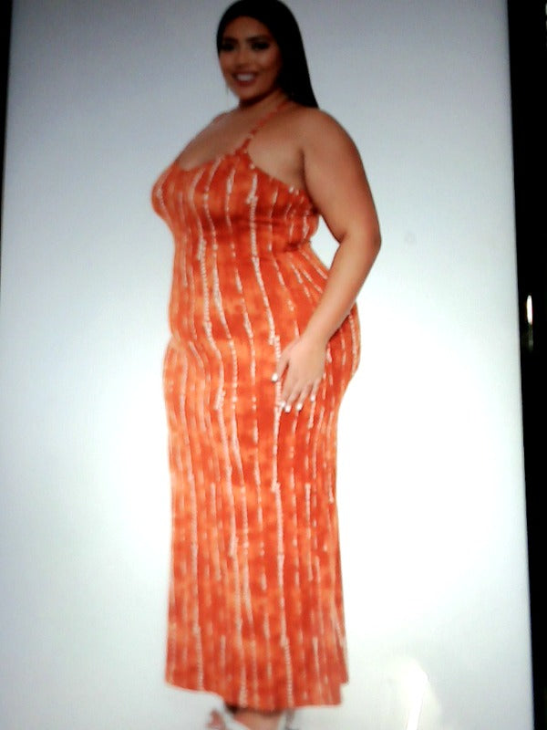 Capella Women's Orange Maxi Dress Size 3XLarge