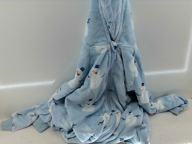 Big Softy Light Blue Snowman Fleece One Piece for Kids