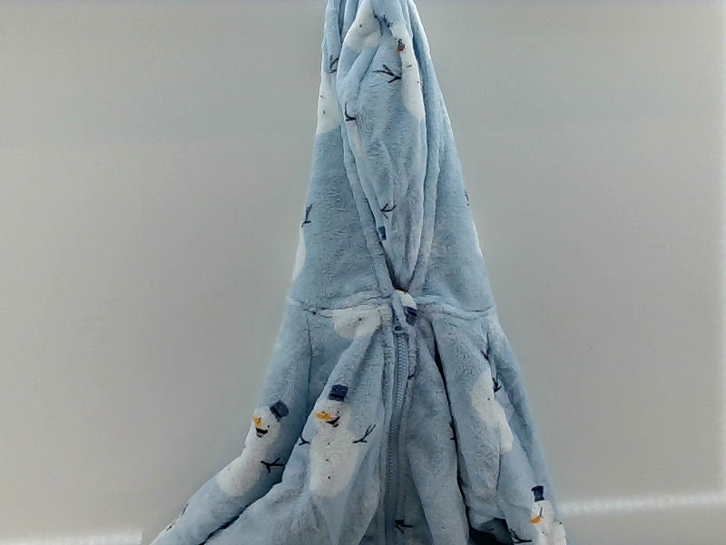 Big Softy Light Blue Snowman Fleece One Piece for Kids