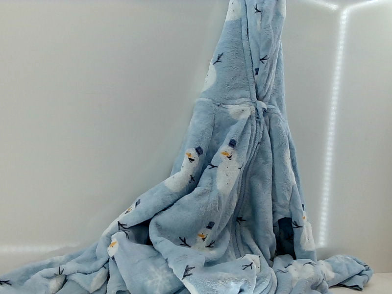 Big Softy Light Blue Snowman Fleece One Piece for Kids